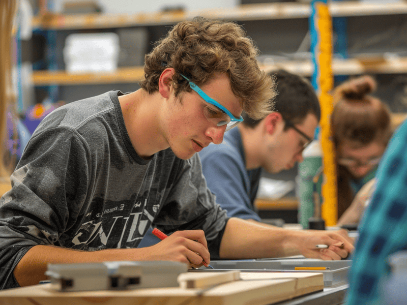 Lernschwierigkeiten von Azubis auffangen und begleiten_GAB München_3 Azubi in der Werkstatt beim Lernen